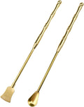 Lovelysp Incense Tool Set Incense Equipment Copper Spoon and Shovel for Incense Burner Copper Incense Spoon Incense Shovel Incense Burner Accessories -2 PCS, Yellow, LS-2401027204