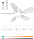 HK Socket Fan Light Small Ceiling Fan With Light and Remote, 20 Inch Screw-in for E26/E27 Base, 5 Speed Dimmable Mini for Bedroom Kitchen and Small Rooms, White