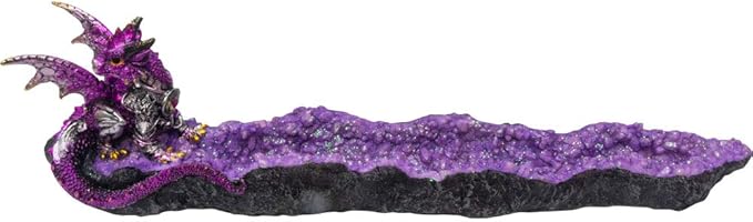 Kheops International Purple Dragon on Geode Incense Holder