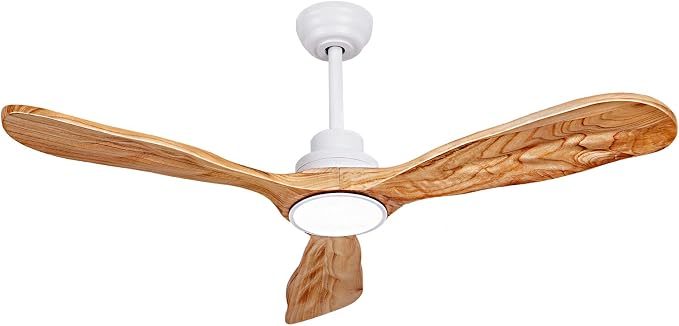 52In Wood Ceiling Fan with Lights,Noiseless Reversible DC Motor with Remote | tung walnut wood blades, silent reversible dc motor, remote control, dimmable 3cct led, indoor outdoor for farmhouse patio