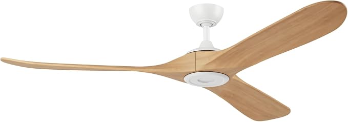 KICHLER Mylo 70 in Modern Ceiling Fan with Light and Remote Control, 6-Speed Damp Rated Indoor Outdoor Fan with Satin Etched Cased Opal Glass in Matte White, 310570MWH