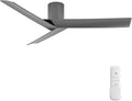 55 inch Flush Mount Ceiling Fan No Light, Modern Low-Profile Hugger Ceiling Fan Without Light, ETL Listed 3 Matte Deep Gray Blade, High CFM Quiet Reversible DC Motor, for Indoor Bedroom, Living Room