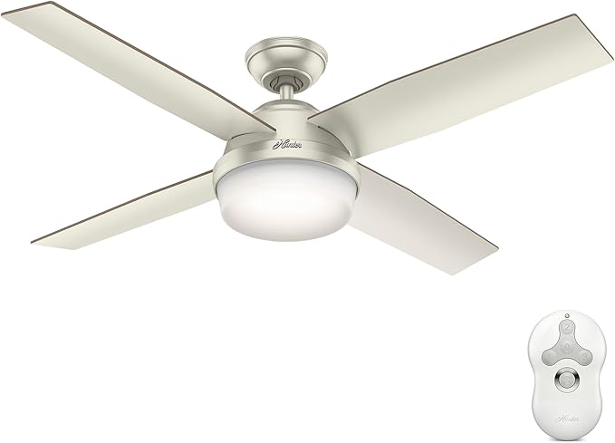 Hunter Dempsey, Outdoor or Indoor, Ceiling Fan, 52 inch, Matte Nickel