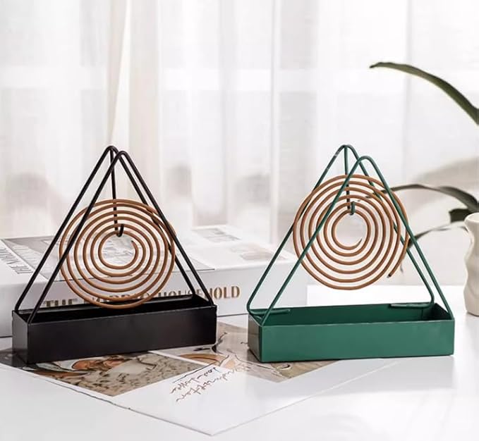 Designer Portable Iron Mosquito Coil Holder with Handle - Fireproof Material Incense Holder