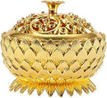 Pssopp Metal Incense, Vintage Lotus Zinc Alloy Incense Holder Sandalwood for Home Decoration Meditation(Gold)
