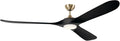 KICHLER Mylo 80 in Modern Ceiling Fan with Light and Remote Control, Satin Etched Cased Opal Glass, Solid Jet Black Wood Blades in Champagne Bronze for Large Rooms, 310580CPZ