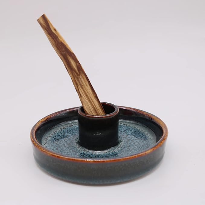 Sage Holder, Sage Burner, Smudge Bowl, Palo Santo Holder, Incense Holder, Incense Holder Bundle, Sage Holder for White Sage Bundle and Palo Santo (Sage Not Included) (Blue Reactive)