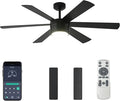 SHOWDI Black Ceiling Fans with Lights and Remote, Quick Installation, 56 in | 2 Blade Color, Metal Material, App Remote Control, Timer, Reversible, 3CCT, Dimmable for Bedroom, Living room, Indoor