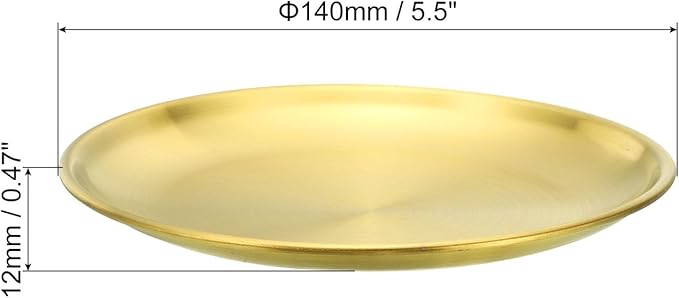 PATIKIL 5.5" Dia. Incense Burner Plate, 2 Pack Coil Incense Holder Alloy Ash Catcher Fireproof Incense Cone Pad Tray for Yoga Spa Room Home Office, Gold Tone
