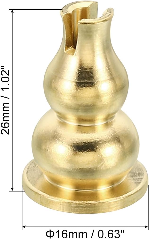 PATIKIL Coil Incense Holder, 4 Pack Brass Incense Burner Stick Holder Incense Stand Base Gourd Type for Yoga Spa Room Home Office, 0.63" Dia. 1.02" Tall