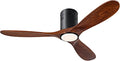 52” Ceiling Fan with Light with 6 Speed Remote/APP Control, Solid Wood Fan Blade, 3CCT Dimmable LED, Silent, Recessed Ceiling Fan for Bedroom, Hallway