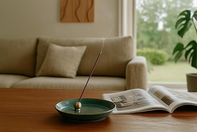 KOFUAN Brass Incense Holder Ball & Stand Set for Japanese Incense Minimalist Design Made in Japan Modern & Stylish Home Decor