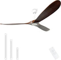 72'' Outdoor Ceiling Fans without Light,3 Solid Wood Blades with DC Silent and Large Airflow,Modern Ceiling Fan for Bedroom,Living Room,Porch (White+Dark walnut)