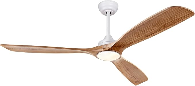 60'' Solid Wood Ceiling Fan Light DC Motor APP Remote 3CCT Dimmable 3 Blade | log-color solid wood blades, pure copper quiet dc inverter motor, remote & app control, 3cct dimmable led light, indoor
