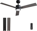 Ceiling Fan with Light Remote: 52 Inch Modern Bedroom Fans with Dimmable Tri-Color Temperature LED - Quiet Reversible DC Motor - Indoor Outdoor