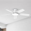 TALOYA 52 inch Ceiling Fans with Lights and Remote, Low Profile Ceiling Fan with Light, Flush Mount, Reversible, 3CCT, Dimmable, Ultra Quiet White Ceiling Fan for Bedroom Living Room Indoor Outdoor