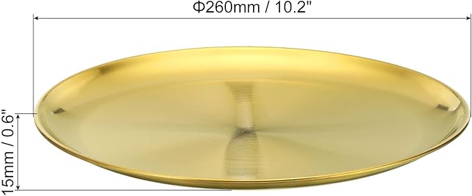 PATIKIL 10.2" Dia. Incense Burner Plate, 2 Pack Coil Incense Holder Alloy Ash Catcher Fireproof Incense Cone Pad Tray for Yoga Spa Room Home Office, Gold Tone