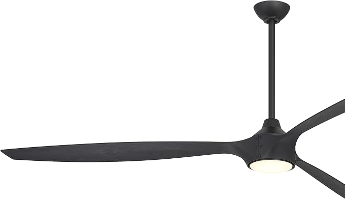 MINKA-AIRE F763L-CL/SSB Pierce 84" 3-Blade LED Smart Ceiling Fan - Coal and Shou Sugi Ban Finish Blades with Etched Lens