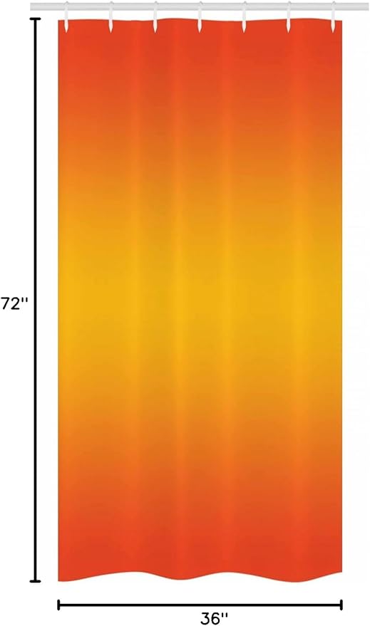 Ambesonne Ombre Stall Shower Curtain, Tropical Sunset Seasons of The Year Inspired Summer Themed Design Modern, Fabric Bathroom Decor Set with Hooks, 36" W x 72" L, Orange Yellow