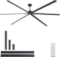120 Inch Ceiling Fans No Light, Large Industrial Ceiling Fan with 6 Aluminium Blades, Quiet DC Motor, 6 Speeds, Modern Ceiling Fan without Light for Garage/shop/living room,Black