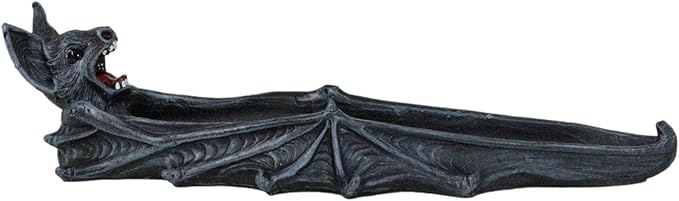 Ebros Gift Gothic Gargoyle Cathedric Bat Vampire Incense Stick Holder with Celtic Knotwork Figurine Halloween Macabre Halloween Metaphysical Accent