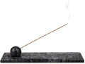 Marble Incense Holder Tray Incense Burner Modern Minimalist Home Deco and Desk Incense Holder for Sticks (Grey Black)