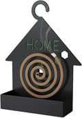 House-Shaped Mosquito Coil Holder, Portable Incense Burner with Buckles for Outdoor, Camping, Patio, Pool Side (Black)