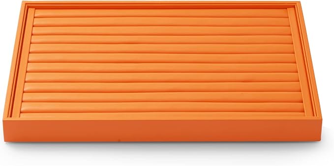 Oirlv Orange Leather Ring Display Tray