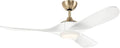 Kichler Mylo 52 in Ceiling Fan with Light, 6-Speed Remote Control Modern Fan with Satin Etched Cased Opal Glass in Champagne Bronze with Matte White Wood Blades, 310552CPZMWH