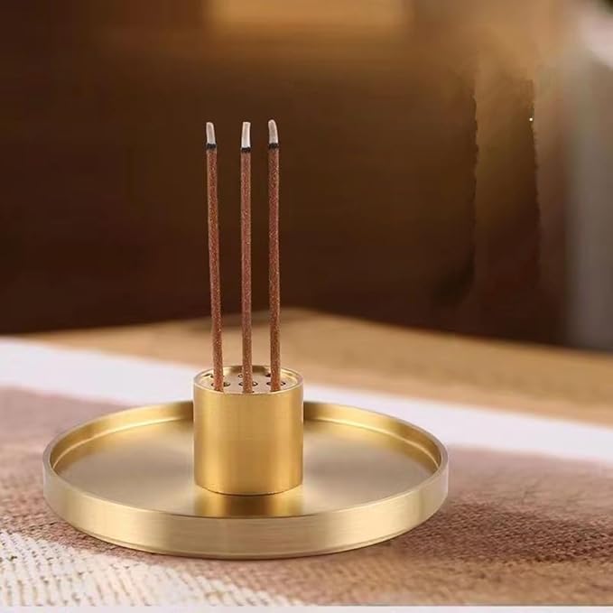 Brass Incense Holder-9 Holes Incense Stick Holder，Perfect for Meditation Yoga Relaxation, Home Decor
