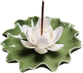CREATCABIN Lotus Incense Burner Holder Stick Ceramic Detachable Ash Catcher Lotus Leaf Incense Burners Tray for Sticks Home Yoga Teahouse Zen Buddhist Altar Purify Spiritual Supplies White 3.54 Inch