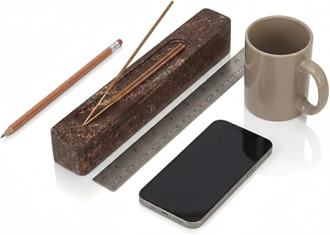 Wooden Incense Holder Burner, Coffin Incense Storage Box Holder for Sticks, Incense-Stick Holder & Ash Catcher with Storage for Meditation, Bedroom, Office (12 Inches)