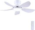 Kviflon 36 Inch Modern Ceiling Fans with Lights, Small Flush Mount Ceiling Fans, Remote/APP Control, 5 Reversible Curved Blades, 6 Speeds, 3 CCT Dimmable Lights for Kitchen Bedroom, White
