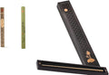 Seedlink Chinese Incense Holder for Sticks with Ash Catcher - Wooden Incense Burner Box with Storage, Ceramic Lined, Anti-Ash, for Meditation, Yoga, Home Decor (Black - Lotus Flower)