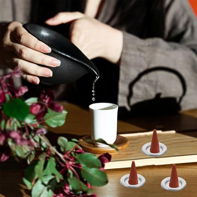 DECHOUS Metal Incense Tray Holder 10-Pack Small Tower Incense Burner Trays 1.2 Inch for Home Aromatherapy Yoga Meditation and Home D Cor