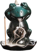 Creative Frog Shape Series Backflow Incense Burner Smoke Waterfall Lotus Ceramic Aromatherapy Incense Holder Handicraft Home Decoration Ornaments (No See)