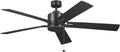 Kichler Lucian II 60 Modern Indoor Ceiling Fan with AC Motor, Pull Chain Control and Contemporary Design in Satin Black for Bedroom or Living Room, 330243SBK