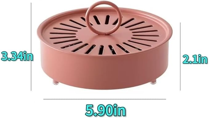 Mosquito Coil Holder with Anti-Scald Design, Stainless Steel, Pink/Black/Blue, for Home and Camping (Pink)