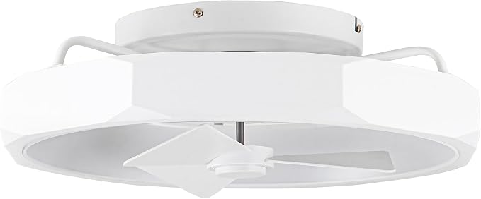 Low Profile White Ceiling Fans with Lights and Remote - 20" Flush Mount Ceiling Fan Bedroom, 3000-6000K Dimmable Fandelier LED Fan Light, 6 Wind Speeds, Modern Ventilador de Techo