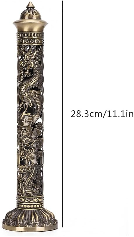 Incense Stick,Bronze Dragon Phoenix Relief Vertical Incense Incense Stick Holder Incense Stick Stand Tea Room Decoration Ornaments