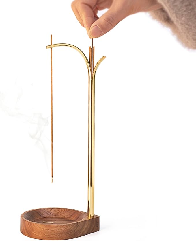 Incense Holder + Storage,Brass Incense Holder for Sticks with Storage, Incense Burner for Meditation Yoga Spa Room Decor