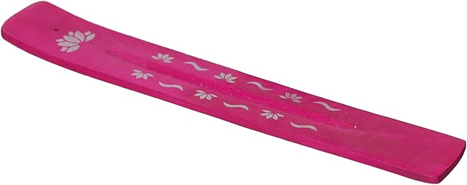 Hosley Artisan-Crafted Wooden Incense Burner Red 10" Long Elegant and Functional Design for Stick and Cone Incense Rich Red Finish for Aesthetic Appeal