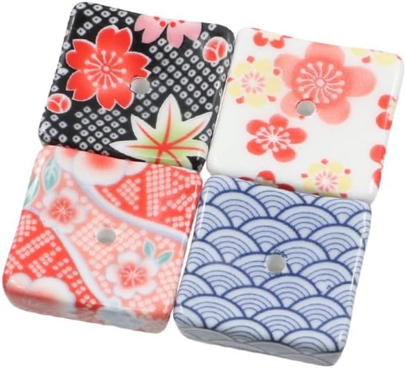 4pcs Ceramic Incense Stick Holder, Japanese Sakura Incense Burner Holder, Sandalwood Coil Base, Ash Catcher Inscent Tray, Chopstick Rest Table Decor