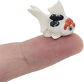 WitnyStore Tiny ⅞ Inch White Red Black Oranda Goldfish Figurine - Miniature Hand Made Painted Ceramic Ryukin Fantail Gold Fish Aquarium Animals Cute Porcelain Decorative Collectible Figure Décor Gifts