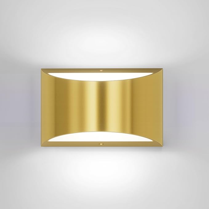 Aipsun Brushed Brass Wall Sconce Indoor Wall Lights Hardwired 1 Pack Up and Down Wall Mount Light for Living Room Bedroom Hallway Corridor Conservatory Cool White 6000K(with G9 Bulbs)