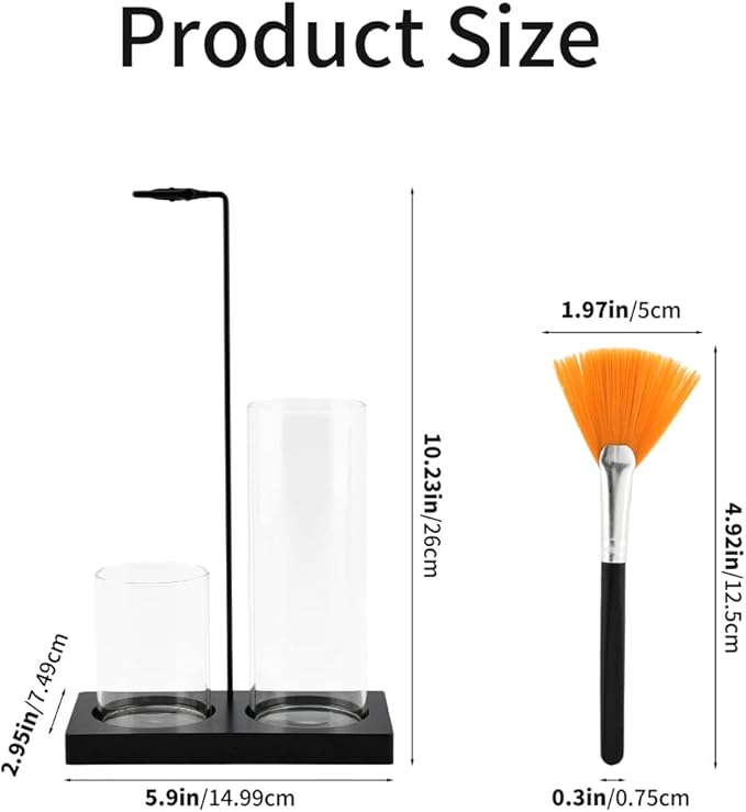 2 in 1 Incense Holder for Sticks, Glass Incense Burner Holder with Storage, Upside Down Incenses Holders with Glass Ash Catcher for Home Meditation Yoga Spa Room(Color:Black)