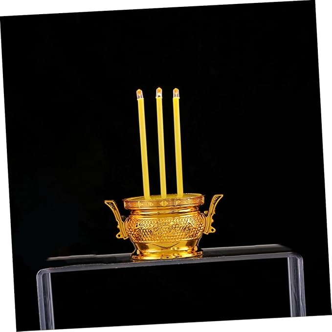 BESPORTBLE Electronic Incense Burner Insencens Burner Led Incense Stick Thai Candle Lamp Buddhist Electric Incense Stick Incense Holder Chinese Candle Light Plastic Shine Treasure Bowl