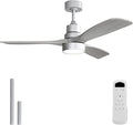 Sofucor 52 Inch Ceiling Fan with Light and Remote - 3 Solid Wood Blades, Quiet DC Motor, 6 Speeds 5000CFM, Dimmable Tri-Color LED with Memory, Timer & Reversible for Bedroom Living Room