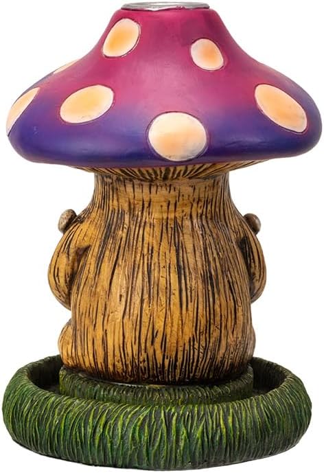 Pacific Giftware Mushroom Gnome Backflow Incense Burner – Relaxing Mushroom Gnome Handcrafted Decorative Piece for Home and Garden - Relaxation and Meditation