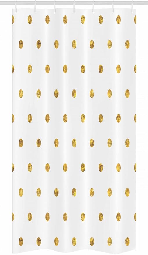 Ambesonne Modern Stall Shower Curtain, Blurry Crystalised Yellow Ombre Geometric Circles Rounds Plain Backdrop Print, Fabric Bathroom Decor Set with Hooks, 36" W x 72" L, Yellow White
